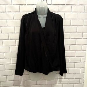 MELLODAY women black long sleeve top/size S